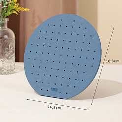 Стально-синий Бархатные стойки для сережек, дисплей ювелирных изделий стойки, с деревом, круглые, стальной синий, 16.8x16.8 см