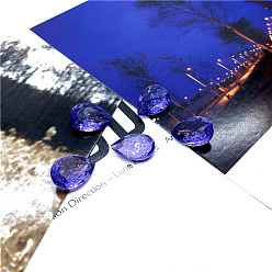 Синий Заостренные назад кабошоны из каменного камня, граненые, слеза, синие, 14x10 мм, 40 шт / комплект