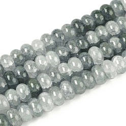 Светло-серый Стеклянные бусины, имитация драгоценных камней, рондель, окрашенные, светло-серый, 8~8.5x4.5~5 мм, отверстие : 1~1.2 мм, около 155~159 шт / нитка, 30.12~31.30 дюйм (76.5~79.5 см)