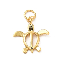 Золотой Стойки обшивки латунные подвески, с целью перехода в кольце, черепаха, золотые, 17x17x2 мм, отверстие : 4.5 мм