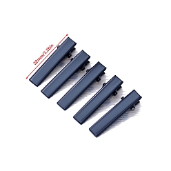 Negro Hallazgos de pinzas para el cabello de cocodrilo de metal, Rectángulo, negro, 32 mm