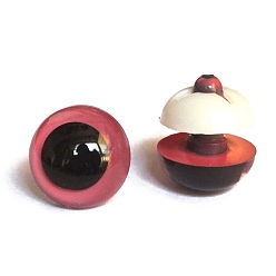 Ярко-Розовый Abs пластиковые глаза куклы, Чучела игрушечных глаз, безопасные глаза, с распоркой, полукруглый, ярко-розовый, 8 мм