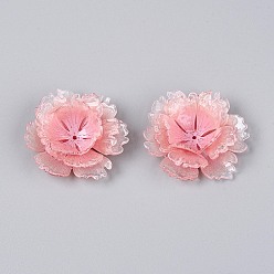 Светло-Коралловый Термоусадочные акриловые колпачки, мульти-лепесток цветка, свет коралловый, 41~46x15~17 мм, отверстие : 1.4~1.6 мм