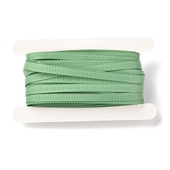 Light Green Polyester Grosgrain Ribbon,  for DIY Handmade Craft, Gift Decoration, Light Green, 1/4 inch(5mm), about 10.93 yards (10m)/card