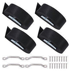 Stainless Steel Color Elastic Adjustable Luggage Straps, with 316 Surgical Stainless Steel Drawer Knobs, and 304 Stainless Steel Screws, Stainless Steel Color, 26x1mm, 2m/pc