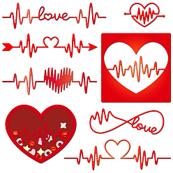 Сердце Трафареты для резки штампов из углеродистой стали на день святого валентина, для diy scrapbooking, Фотоальбом, декоративная бумага для тиснения, цвет нержавеющей стали, сердце, 70~94x91~141x0.8 мм, 3 шт / комплект