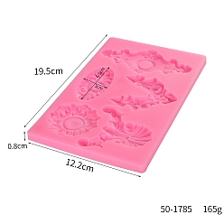 Hot Pink DIY Silicone Molds, Fondant Molds, Resin Casting Molds, for Chocolate, Candy, UV Resin & Epoxy Resin Craft Making, Hot Pink, 195x122x8mm