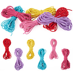 Mixed Color 30M 6 Colors Polyester Elastic Cords, Round, Mixed Color, 2.5mm, about 5.47 yards(5m)/color