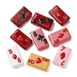 (52) Непрозрачная лаванда Бусины из стеклянной эмали, окрашенные методом запекания, бусины ручной работы, игральная карта, разноцветные, 24.5~25x14.5~15x7.5~8.5 мм, отверстие : 1.6~1.8 мм