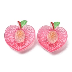 Peach Fruit Theme Opaque Resin Imitation Food Cabochons, Pink, Peach, 24x23x12mm
