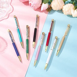 (52) Непрозрачная лаванда Креативные шариковые ручки в пластиковой трубке, с черным стержнем для ручки внутри и натуральными и синтетическими драгоценными камнями, разноцветные, 139~143x9.5x13 мм, 8 шт / комплект