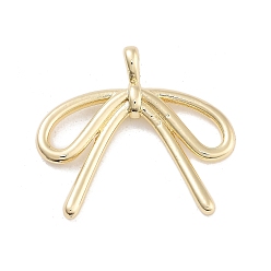 Настоящее золото 14K Подвески из латуни с прозрачным фианитом, без кадмия, без никеля и без свинца, бантом, реальный 14 k позолоченный, 20x22.5x3.5 мм, отверстие : 2.5x1.8 мм