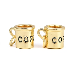 Золотой Латунь прелести, чашка кофе, долговечный, без кадмия и без свинца, стойки покрытие, с целью перехода в кольце, золотые, 9x11.5x8.5 мм, отверстие : 3 мм
