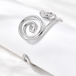 Нержавеющая Сталь Цвет 304 женские браслеты-манжеты из нержавеющей стали, вихревые, цвет нержавеющей стали, внутренний диаметр: 2-3/8x2-1/4 дюйм (6.1x5.6 см)