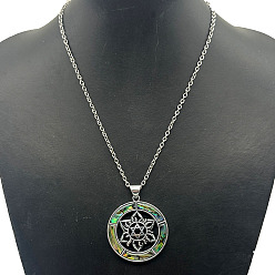 Star of David Сплав паве натуральный красочный кулон из ракушки абалон винтажные эффектные ожерелья, платина, звезда Давида