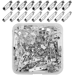 Mixed Color 100Pcs 2 Style Iron Brooch Findings, Back Bar Pins, Mixed Color, 15x5mm, 5x25x7mm, Pin: 0.5mm, 50pcs/style