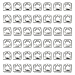 Платина 2g 925 бусины-разделители из стерлингового серебра, квадратный, платина, 1.5x1.5x0.7 мм, отверстие : 0.6 мм