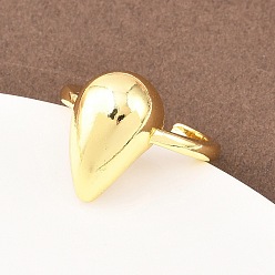 Настоящее золото 18K Латунь манжеты кольца, слеза, реальный 18 k позолоченный, 17.5 мм