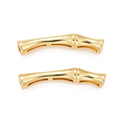 Real 18K Gold Plated Rack Plating Brass Beads, Cadmium Free & Lead Free & Nickle Free, Bamboo, Real 18K Gold Plated, 7x30x5mm, Hole: 2mm