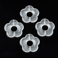 Прозрачный Имитации акриловых шариков желе, цветок, прозрачные, 25.5x26x5 мм, отверстие : 1.6 мм, Около 240 шт / 500 г