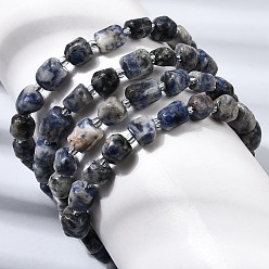 Blue Spot Jasper Natural Blue Spot Jasper Column Beaded Stretch Bracelets, Inner Diameter: 1.97 inch(5cm)
