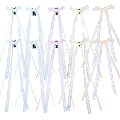 (52) Непрозрачная лаванда 10 шт. 5 цвета полиэфирной смолы заколки для волос в виде банта, аксессуары для волос для женщин и девочек, разноцветные, 305~360x80~90x29.5 мм, 2 шт / цвет