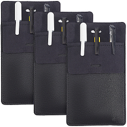 Черный Прямоугольный карманный чехол для ручки из искусственной кожи для врача и медсестры, чёрные, 160x90x5 мм