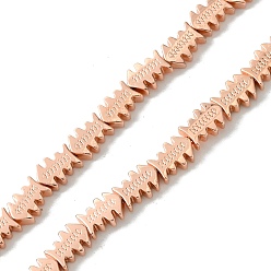 Rose Gold Plated Electroplated Synthetic Non-Magnetic Synthetic Hematite Beads Strands, Fish, Rose Gold Plated, 7.5~8x5.5x2.5mm, Hole: 0.7mm, about 53pcs/strand, 16.06''(40.8cm)