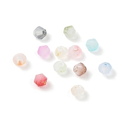 (52) Непрозрачная лаванда Матовые стеклянные бусины, двухконусные, золотой фольгой, граненые, разноцветные, 4.5x3.5 мм, отверстие : 1 мм, 14285 шт / 1000 г
