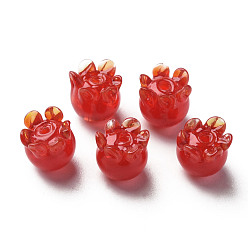 (123L) Белый крем непрозрачный блеск Ручной работы ухабистым Шарики Lampwork, медуза, огнеупорный кирпич, 8~9x8 мм, отверстие : 1~1.5 мм