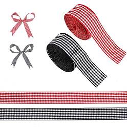 (52) Непрозрачная лаванда 2 рулоны 2 цвета полиэфирной ленты, шотландка ленты, разноцветные, 1 дюйм (25 мм), 10 м / рулон, 1 рулон / цвет