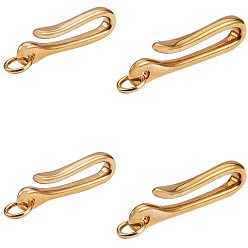 Raw(Unplated) Brass S Hook Clasps, with Jump Rings, Raw(Unplated), 7.4x7.2x1.7cm, 4pcs/box