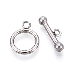 Нержавеющая Сталь Цвет Не тускнеет 304 застежки-кольца из нержавеющей стали, цвет нержавеющей стали, 19x14x2 мм, отверстие : 2.8 мм, бар: 7.5x21x4 mm, отверстие : 2.8 мм