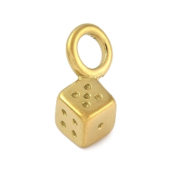 Золотой 304 подвески из нержавеющей стали, очарование игральных костей, золотые, 19x10x9 мм, отверстие : 5 мм