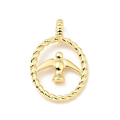 Настоящее золото 18K Латунные подвески, без кадмия и без свинца, овальные с птицей, реальный 18 k позолоченный, 21.5x14x2 мм, отверстие : 2x3 мм