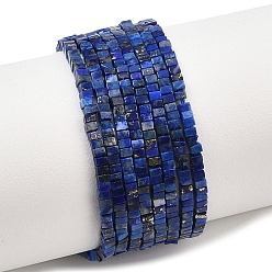 Ляпис-Лазурь Нитки бусины из натурального ляписа-лазури, квадратный, 1.5x1.5x1~1.5 мм, отверстие : 0.5 мм, около 344 шт / нитка, 14.96'' (38 см)