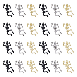 (52) Непрозрачная лаванда 12шт 3 цвета хэллоуин сплав подвески, скелет, разноцветные, 49x27x3.5 мм, отверстие : 2 мм, 4 шт / цвет