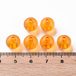Orange Transparent Acrylic Beads, Round, Orange, 10x9mm, Hole: 2mm, about 940pcs/500g