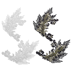 (52) Непрозрачная лаванда 4 шт. 4 стили полиэстеровые блестящие нитки для вышивки, приклеиваемые/пришиваемые нашивки, аппликации из ткани, феникс, разноцветные, 408x258x1 мм, 1 шт / стиль