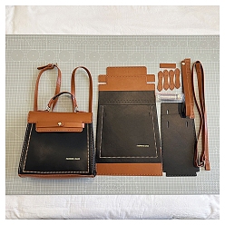 Черный Набор сумок через плечо с изображением мультяшного кота своими руками, включая материалы сумки из искусственной кожи, чёрные, 240x230x100 мм