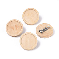 Цвет Древесины 304 оправа для кабошонов из нержавеющей стали, с деревянным подносом, плоско-круглые, деревесиные, лоток : 25 мм, 31x5 мм
