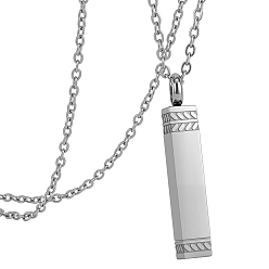 Нержавеющая Сталь Цвет 1Ожерелья из нержавеющей стали в виде флаконов духов, прямоугольник кулон ожерелье, не тускнеет, цвет нержавеющей стали, 21.14 дюйм (53.7 см)