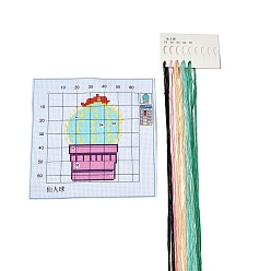 Colorful Flower Pattern DIY Cross Stitch Beginner Kits, Stamped Cross Stitch Kit, Including 11CT Printed Fabric, Embroidery Thread & Needles, Instructions, Colorful, 195~198x195~204x1mm