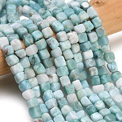Larimar Perlas naturales larimar hebras, cubo, 5~7x5~7x5~7 mm, agujero: 0.9 mm, sobre 73~74 unidades / cadena, 15.55~15.75'' (39.5~40 cm)