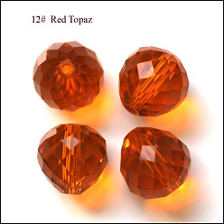 Темно-Оранжевый Имитация Австрийские кристаллические шарики, класс AAA, граненые, слеза, темно-оранжевый, 6 мм, отверстие : 0.7~0.9 мм