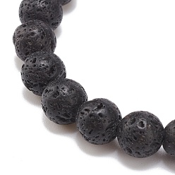 Lava Rock 2Pcs 2 Style Natural Lava Rock & Synthetic Howlite & Hematite Stretch Bracelets Set with Alloy Crown, Essential Oil Gemstone Jewelry for Women, Inner Diameter: 2-1/8 inch(5.5cm), 1Pc/style