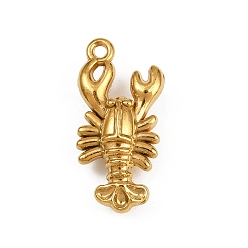 Other Animal Подвески из нержавеющей стали 304, ионное покрытие (ip), омар, 22x10.5x6 мм, отверстие : 1.4 мм