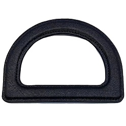 Черный Ручки для сумок из искусственной кожи, д форма, вспомогательное оборудование мешка diy, чёрные, 98x132x6 мм, внутренний диаметр: 60x95 мм