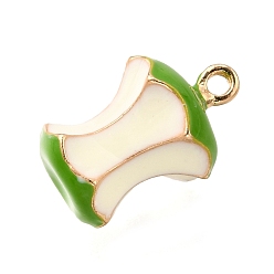 Яблоко Сплав эмали прелести, фрукты, золотые, яблоко, 15x10.5x10.5 мм, отверстие : 1.4 мм