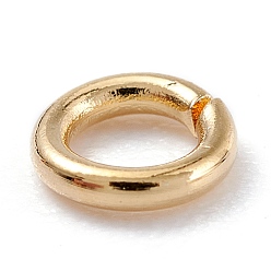 Настоящее золото 18K 304 кольца прыжок из нержавеющей стали, открытые кольца прыжок, круглые кольца, реальный 18 k позолоченный, 20 датчик, 5x0.8 мм, внутренний диаметр: 3.4 мм